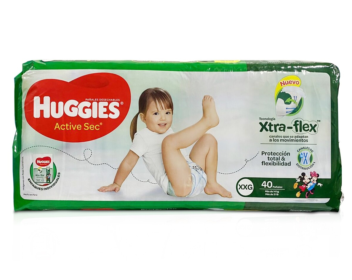PAÑALES HUGGIES XXG 40 U